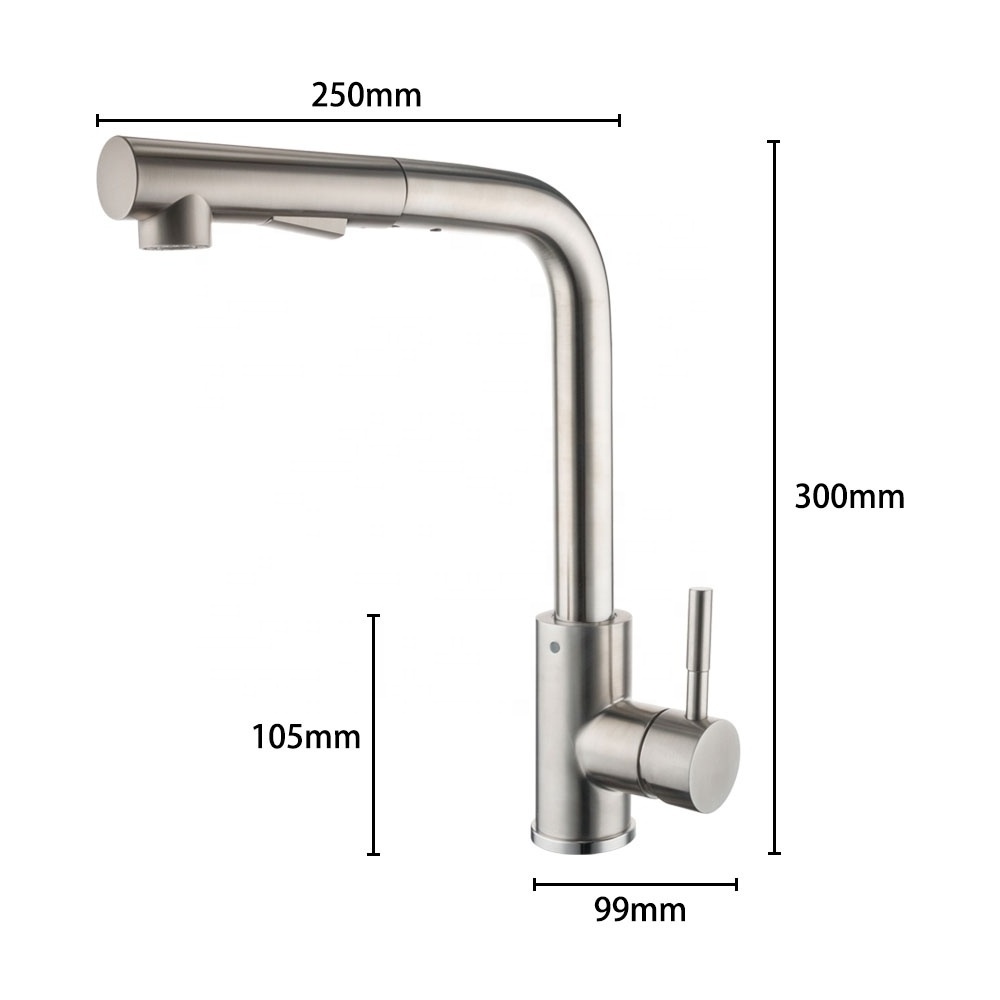 Longan Kitchen Faucet Flexible Hose Stainless Steel Pull Down Black Mixer Faucet Sprayer 360 Degree Hot And Cold At Good Price