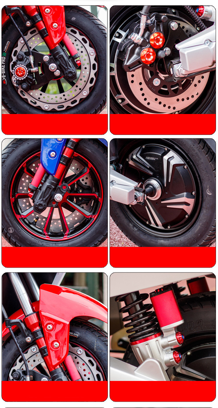 Lotus Base Shock Absorber Electric Vacuum Tyre Motorbike 72V 5000W Electric Delivery Scooter Electric Chopper Motorcycle Moped