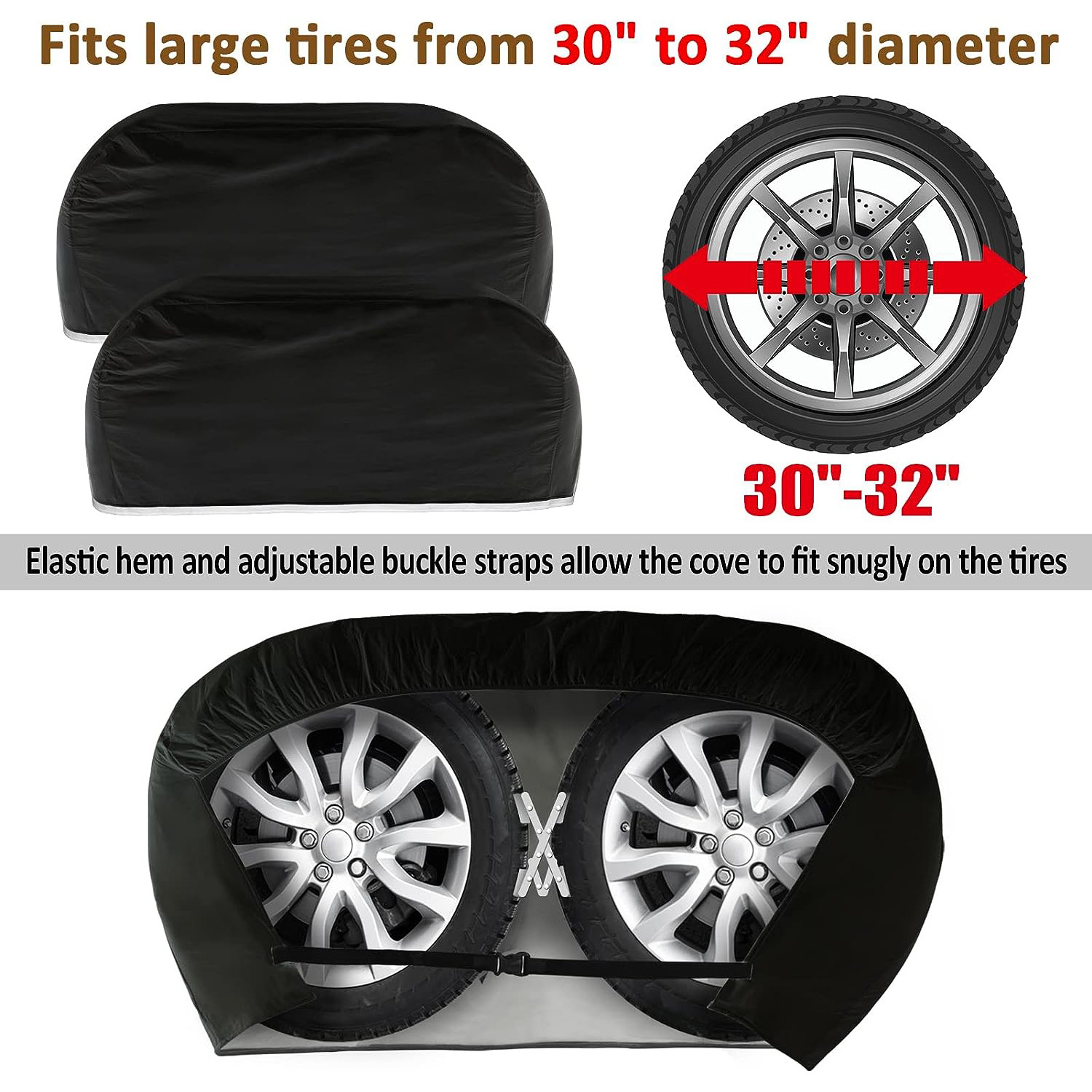 280gsm  Vinyl Cotton High Quality  Double Dual Axle Trailer Camper RV Tire Covers Car Tire Cover