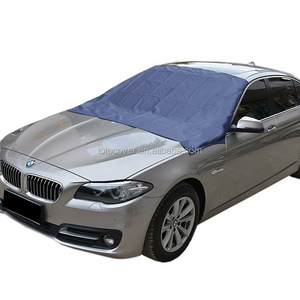 Magnetic Edges Ice Frost Guard Car Windshield Snow Cover, Door Flaps Windproof Fit Most Car SUV Truck Van Polyester