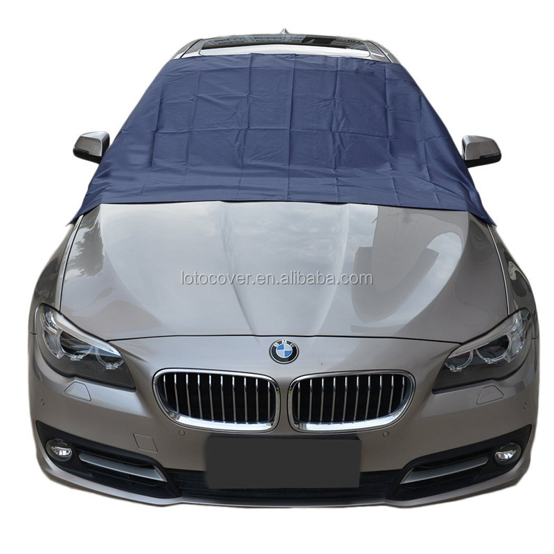 Magnetic Edges Ice Frost Guard Car Windshield Snow Cover, Door Flaps Windproof Fit Most Car SUV Truck Van Polyester