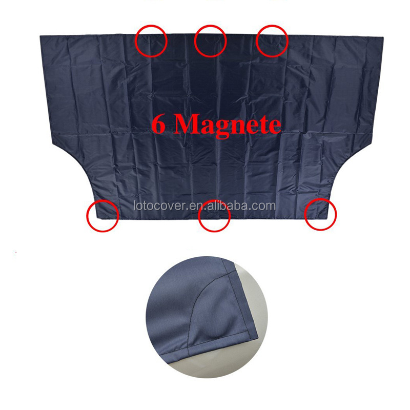 Magnetic Edges Ice Frost Guard Car Windshield Snow Cover, Door Flaps Windproof Fit Most Car SUV Truck Van Polyester