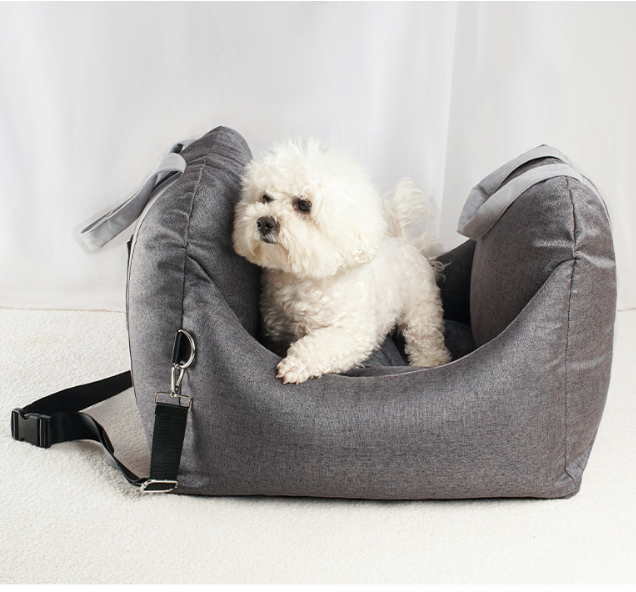 Washable Soft Dog Booster Car Seat for Small Dogs Carseats with Storage Pockets Travel Carrier Bed