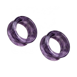 Natural Amethyst Stone Ear Lobe Stretcher Flesh Tunnels Ear Tunnels Classic Piercing