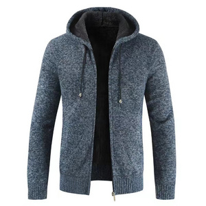 Men's Winter Jacquard Decorated Hooded Cardigan Sweater Long-Sleeved Knitted Top with Anti-Shrink and Anti-Wrinkle Features