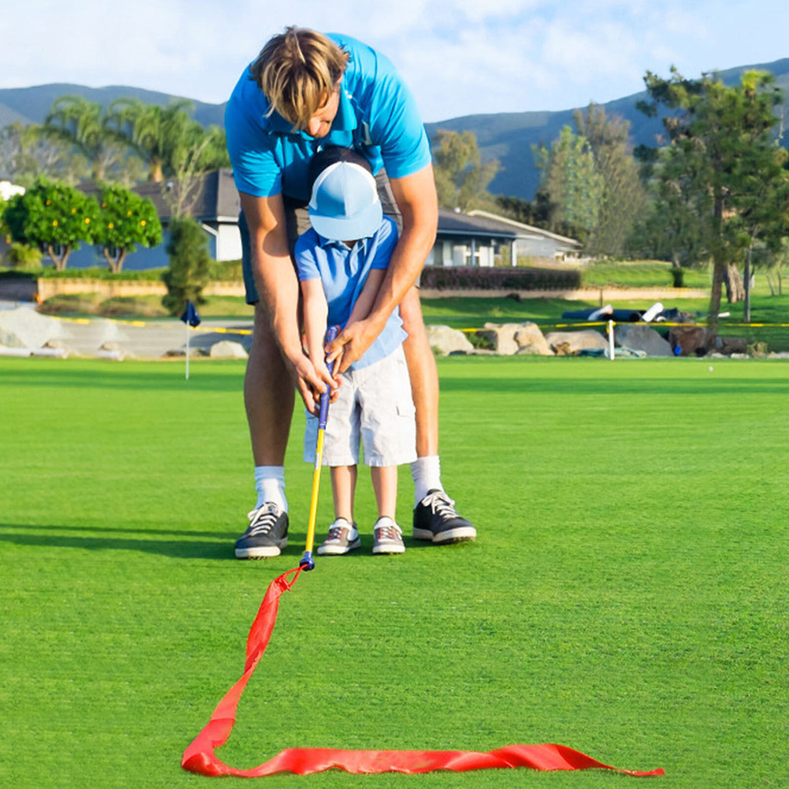 Golf Trainer Aid Practitioner Ribbon Swing Stick Sound Practice to Improve Swing Speed