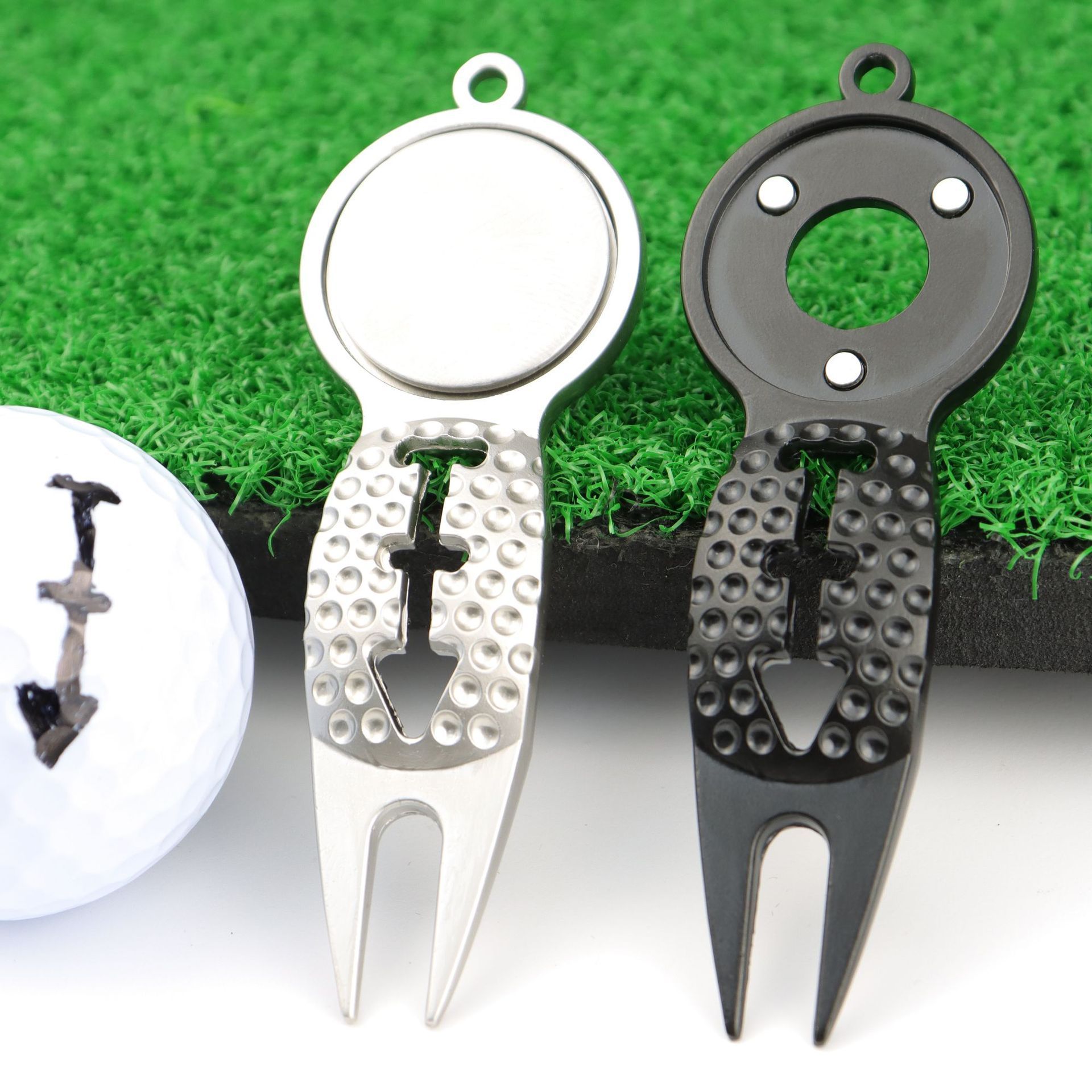 Golf Divot Repair Tool with Marker Golf Tool Golf Accessories for Men with ball line marker function