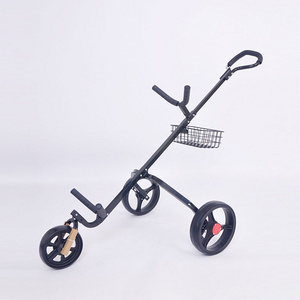 Robust 3-wheel Rental Golf Trolley with basket