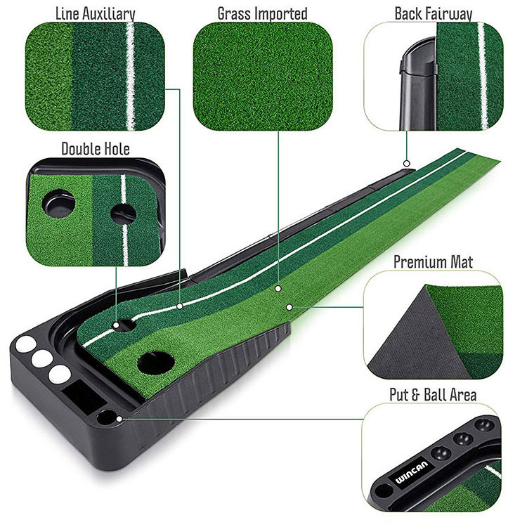 Hot Sale Indoor Mini Golf  Course Putting Mat Custom Golf Putting Mat