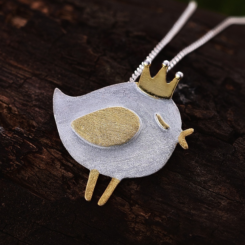 Wholesale 925 silver Princess Bird crown pendant