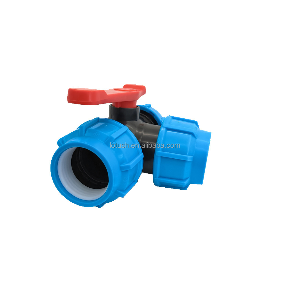 quick connect pipe fittings Irrigation HDPE PP compression fittings PE plastic drip irrigation ball valve