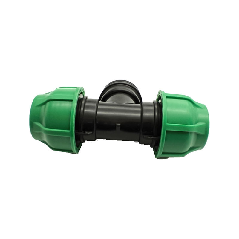 High quality female tee pp pipe fittings 3 way plastic farm irrigation connector compression hdpe 20 25 32mm