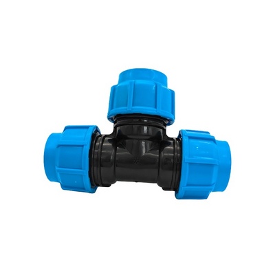 PP HDPE water pipe quick fitting straight PP compression pipe  Garden irrigation pipe fittings 3 way equal tee