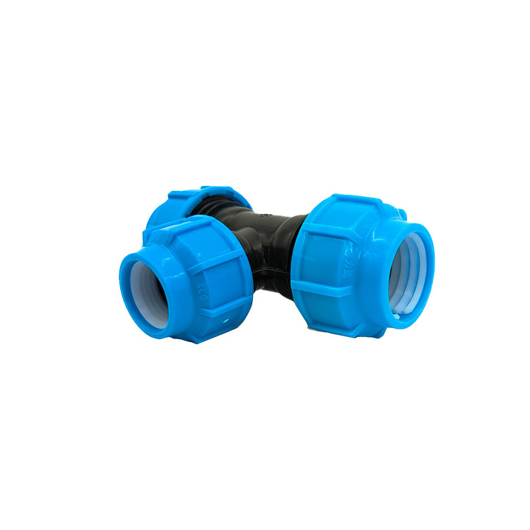 Agricultural/garden watering PE/PE irrigation plastic pp compression tee connect pipe fitting