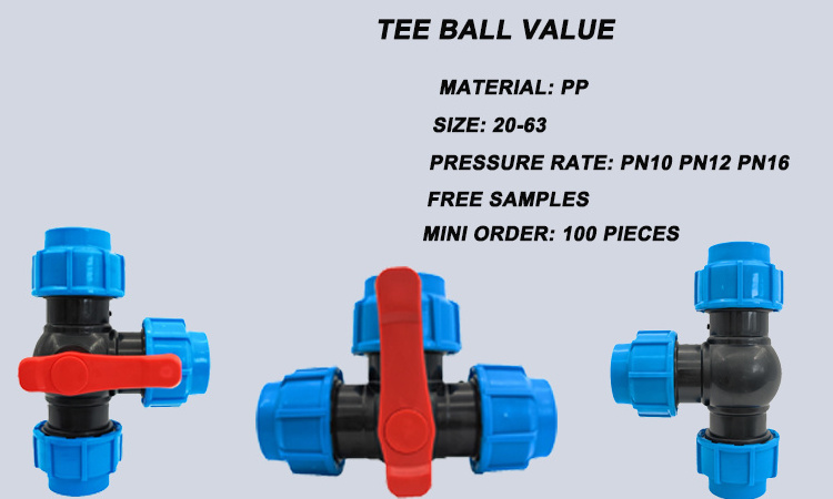 4 Way Ball Valve Diverter Plastic Fitting 32mm Hdpe Equal Tee