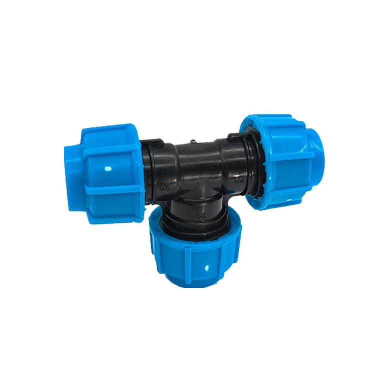 Agricultural/garden watering PE/PE irrigation plastic pp compression tee connect pipe fitting