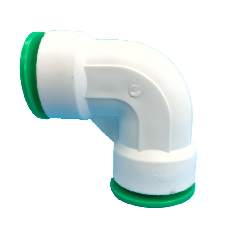 New product PP push fit fitting quick insert 90 degree elbow for pipe