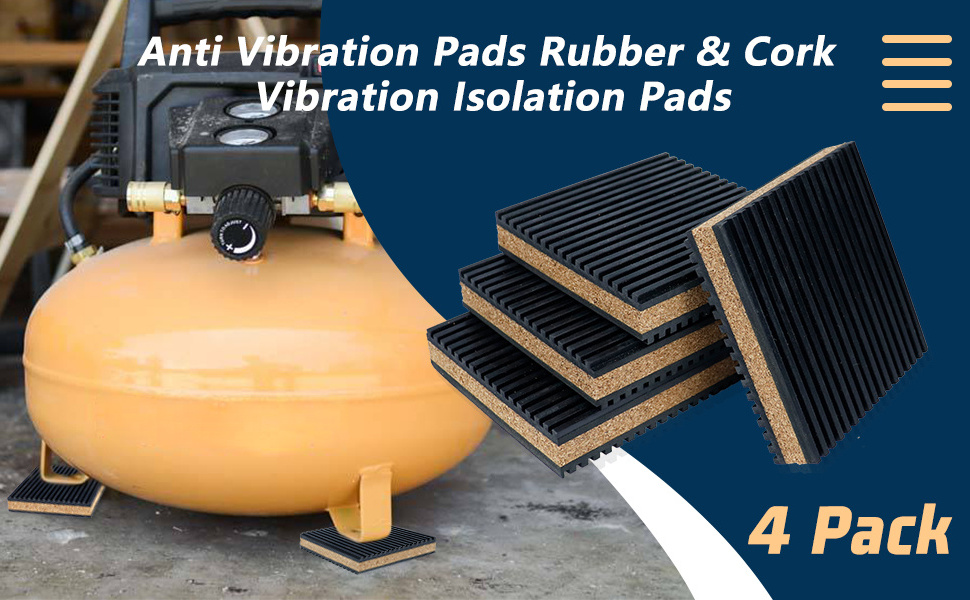 mini split anti vibration pads 4 Pack Rubber Vibration Isolator, Anti-Vibration Air Conditioner Mounting  Bracket Shock-Proof Pads Mounts for Outdoor Mini Split Air Conditioner  Conde main image 0