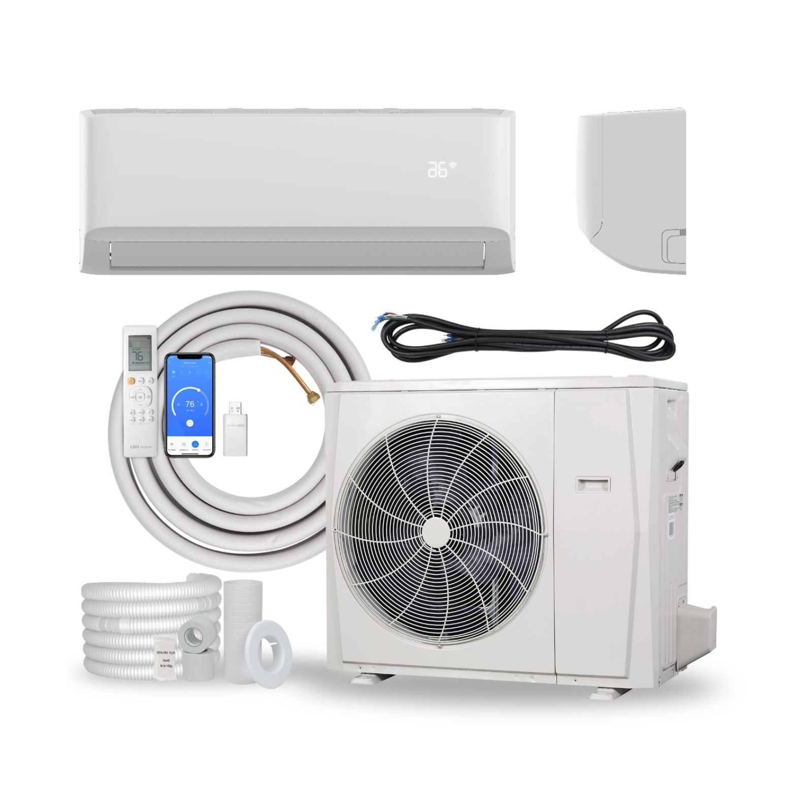 USA Market Wall Mounted Air Condition Heat Pump Mini Split Air Conditioning Inverter Smart Split Air Conditioner Mini Cooler