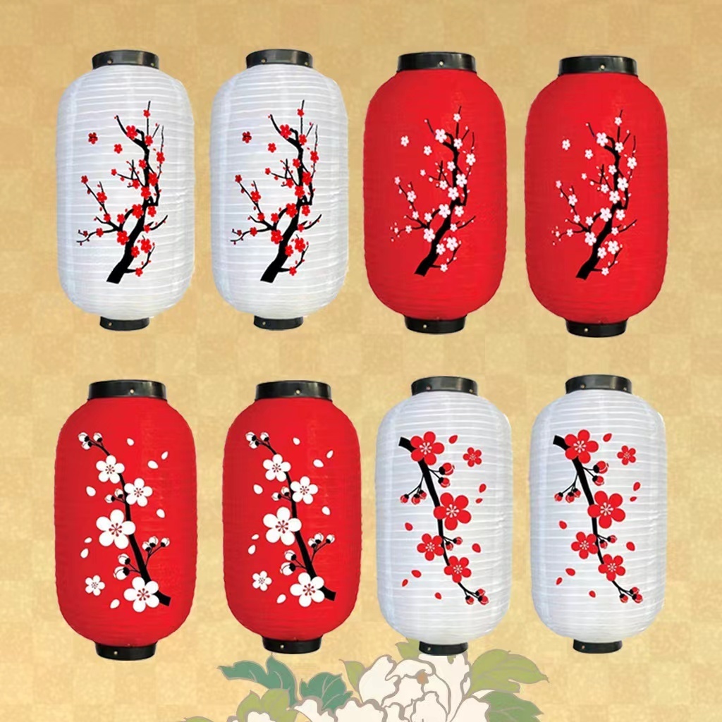 Cylindrical Festival Hanging Advertising Mid Autumn Japanese Korean Outdoor Silk Lanterns