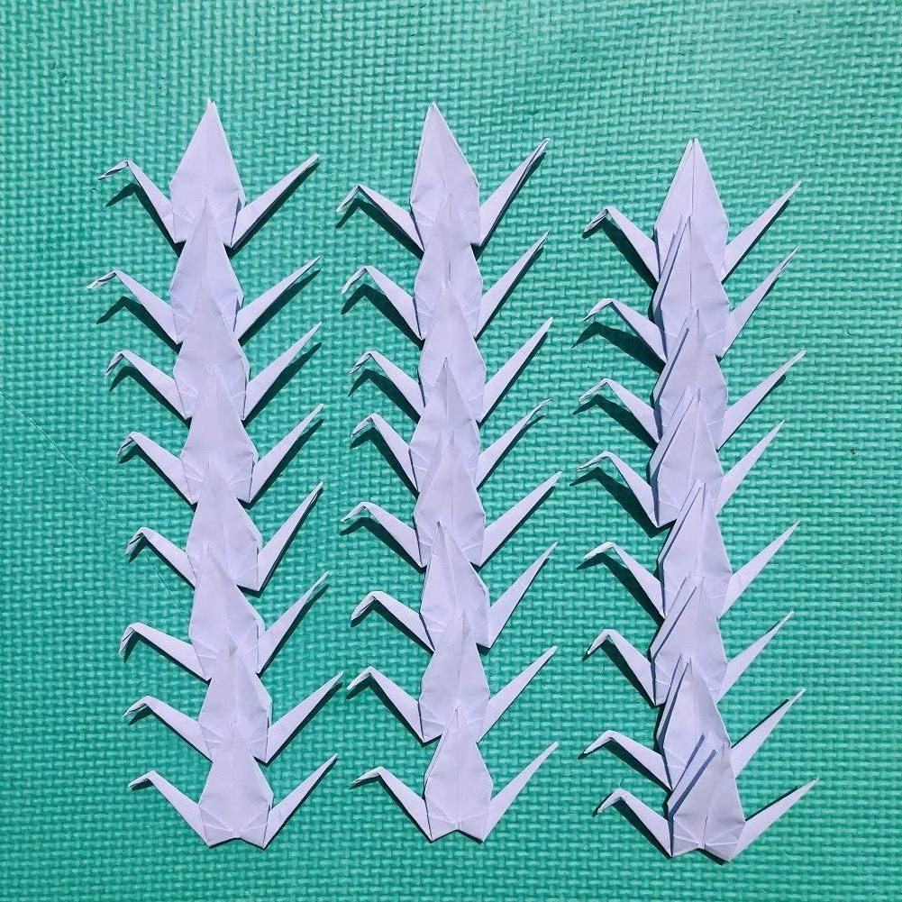 Premade White Origami Paper Cranes for Wedding Party Decorations Folded Handmade DIY Bird Garlands Peace Dove Bird Streamers