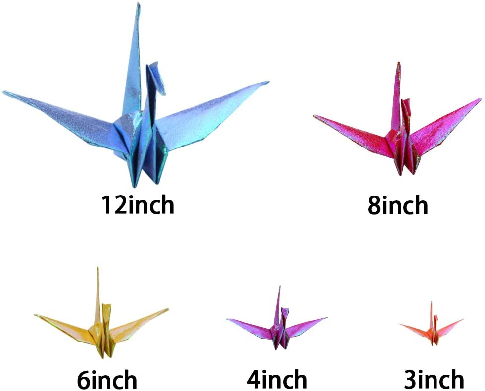 Premade Origami Paper Crane Garlands for Wedding Party Decorations Rainbow Origami Cranes Folded Bird Streamers for Kids Party