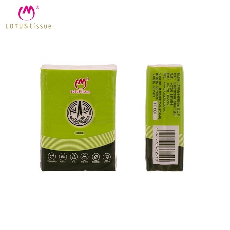 Quality supplier 4ply bamboo pulp wallet facial tissue paper pocket tissue