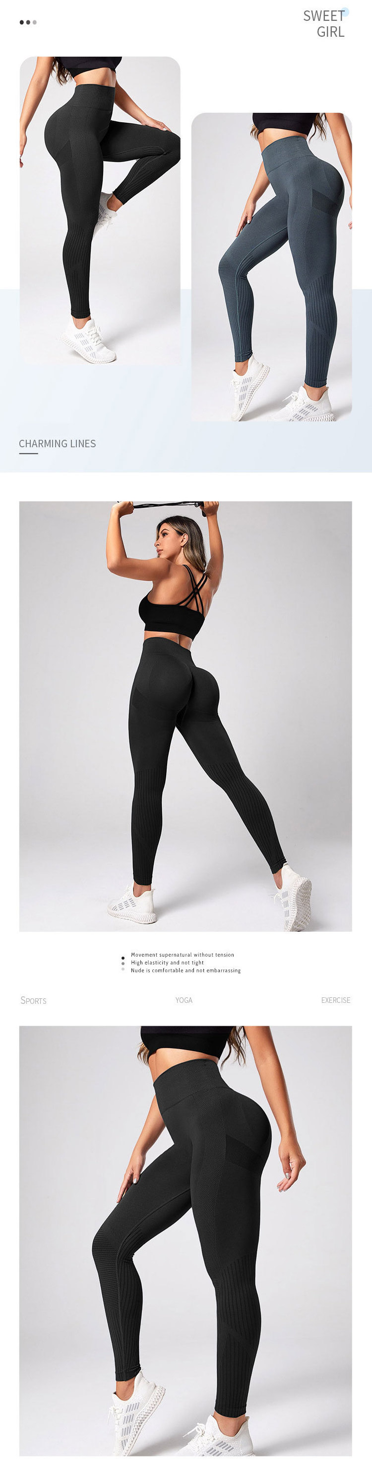 HIGH QUALITY Women Sport Pants Fitness Scrunch Butt Workout Tights High Waist Push Up Yoga Seamless Leggings For Gym