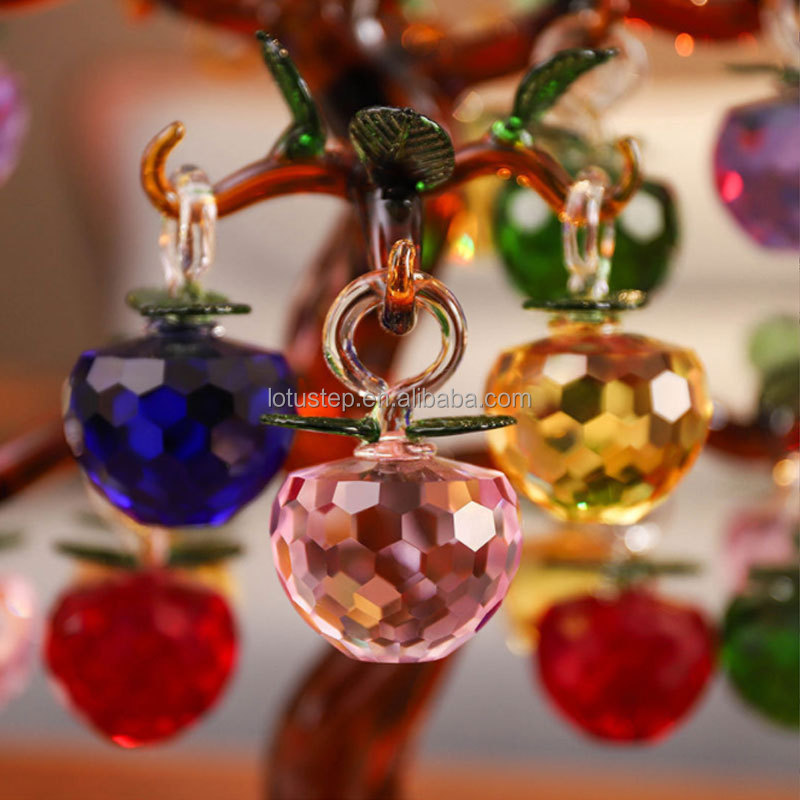 Beautiful High Quality Hand Carved Crystal Apple Tree for Christmas Decoration