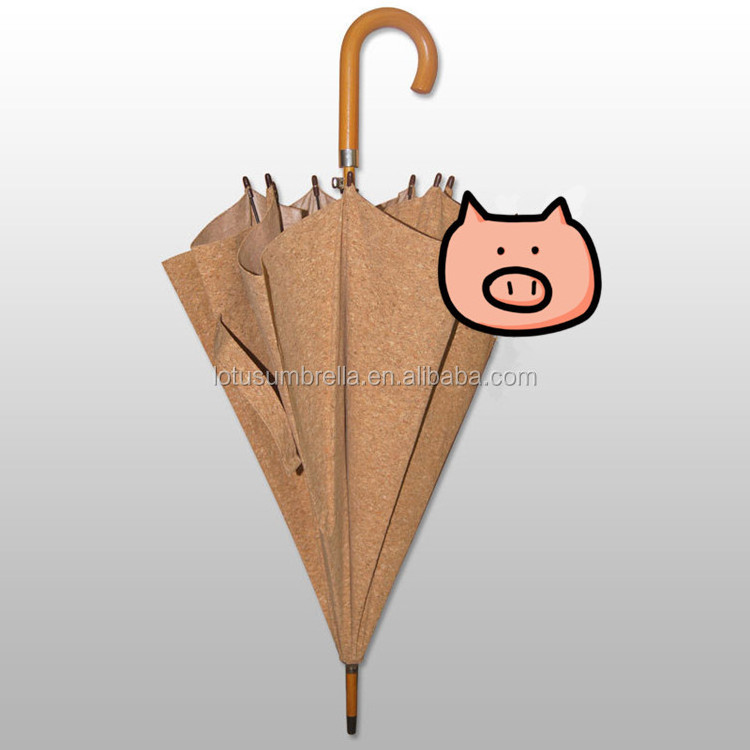 women or mens gift new trend cork natural environmental protection bomb wooden straight umbrella