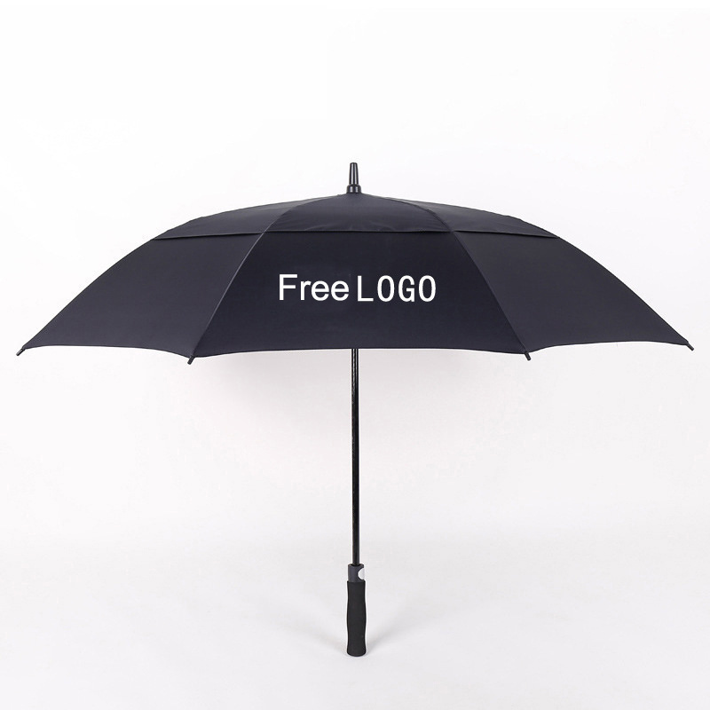 Free Logo Print Large Golf Straight Fiberglass Umbrella With Bag