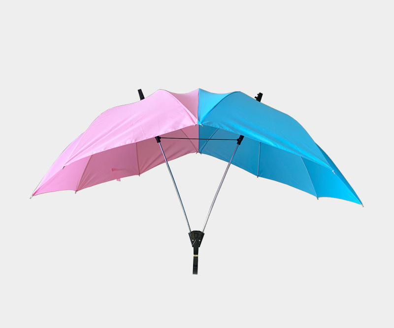 Promotional Double Shaft Twins Lover Couple Straight Umbrella