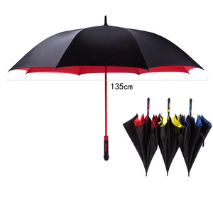 2023 Double Layer Extra Large Oversize Golf Umbrella Heavy Duty Big Long Auto Open Windproof Waterproof Stick Rain Umbrellas