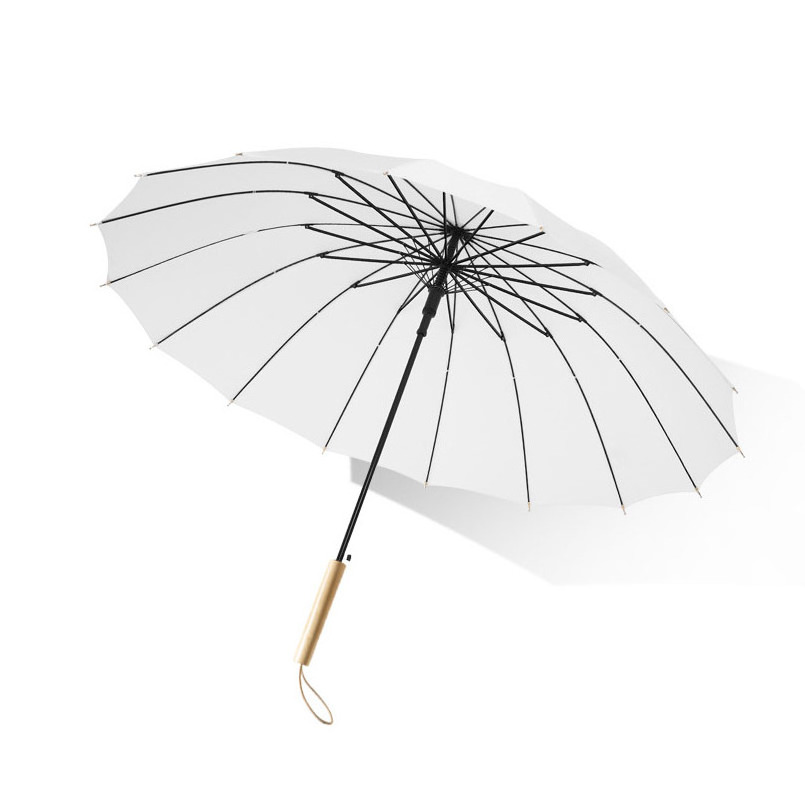 16K Windproof Umbrella Japan Rain Women Wind Resistance Wooden Handle Big Umbrellas Straight Large Parasol