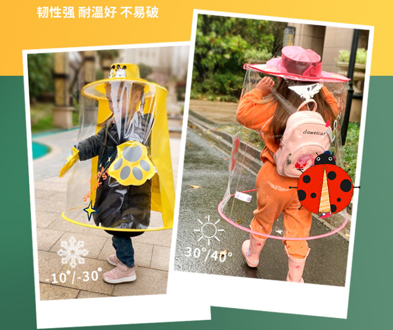 Quality Customer Design New EVA Full Body Hat Umbrella Raincoat For Kids