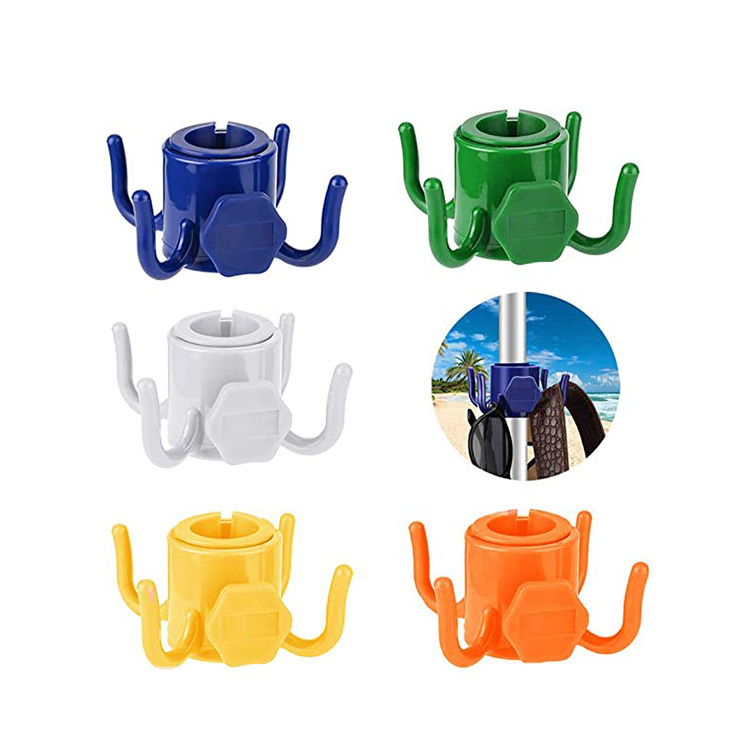 Wholesale Four Prongs PP Plastic Beach Umbrella Hooks for Hanging Towels Bags Bottles Sunglasses