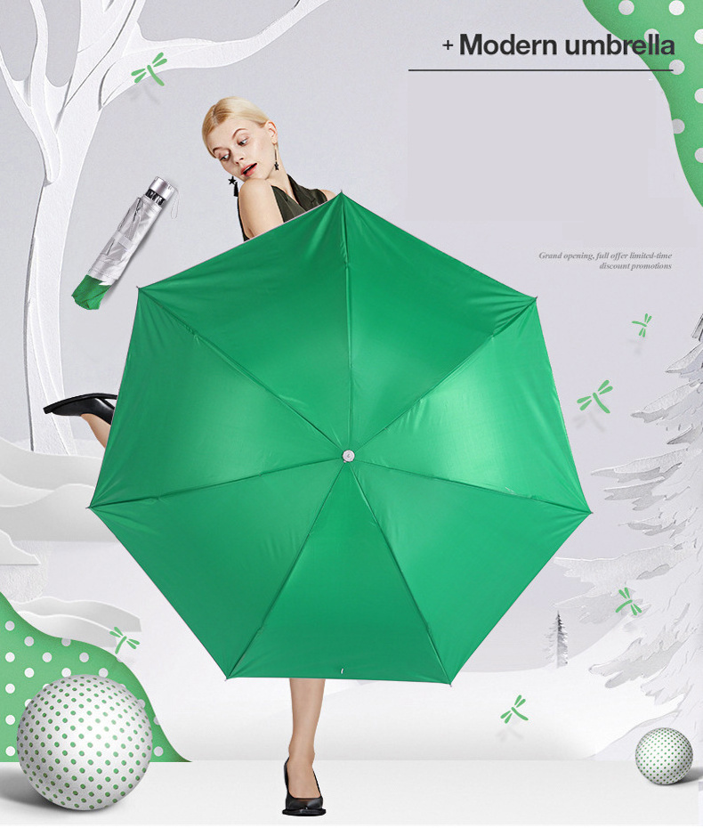 Promotion Wholesale Factory Price Cheap 3 Fold Silver Coating Umbrella