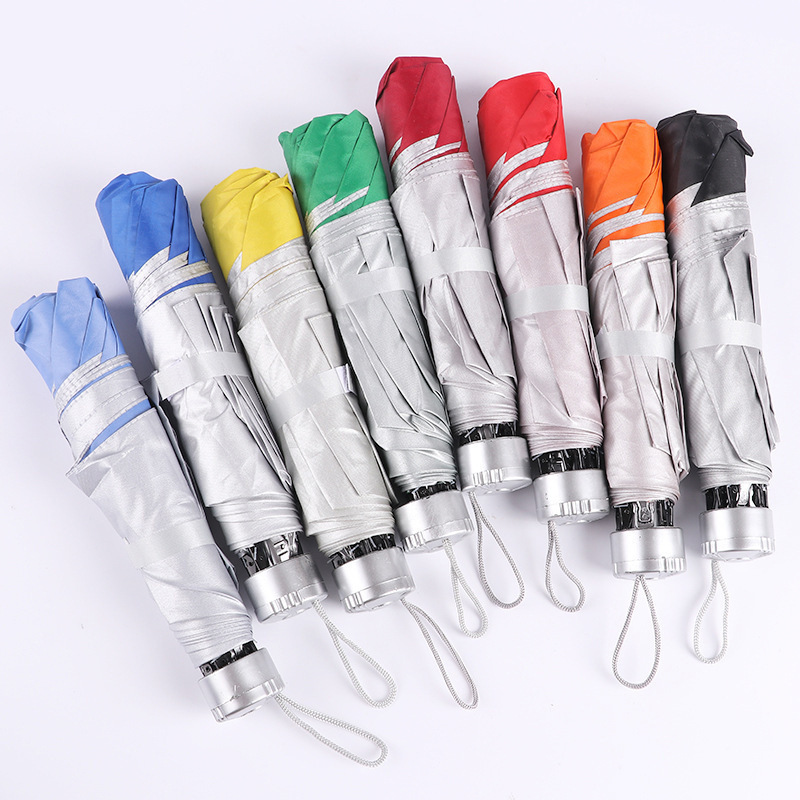 Promotion Wholesale Factory Price Cheap 3 Fold Silver Coating Umbrella