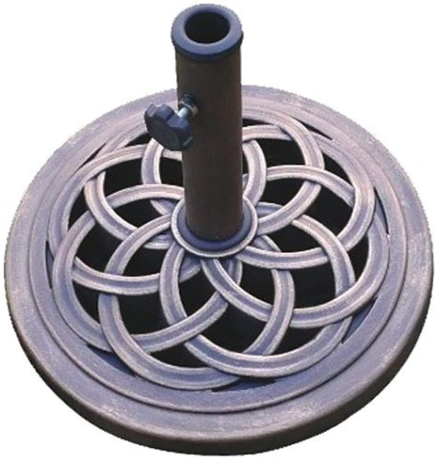 Cast Stone Umbrella Base Made from Rust Free Composite Materials Bronze Powder Coated Finish