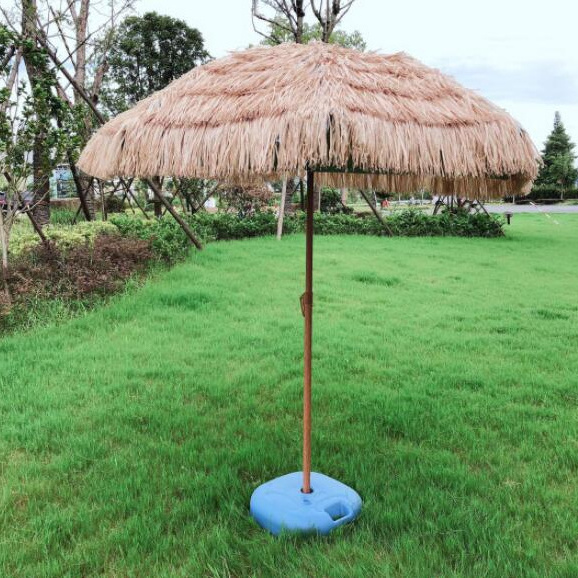 2022 Custom high quality maldives straw simulation thatch Raffia palm beach umbrellas