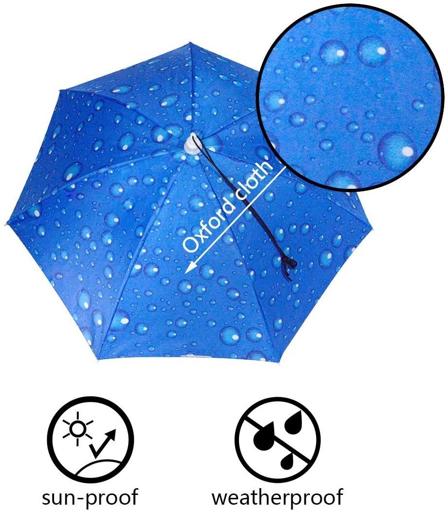 Umbrella Hat 25 inch Hands Free Umbrella Cap for Adults and Kids