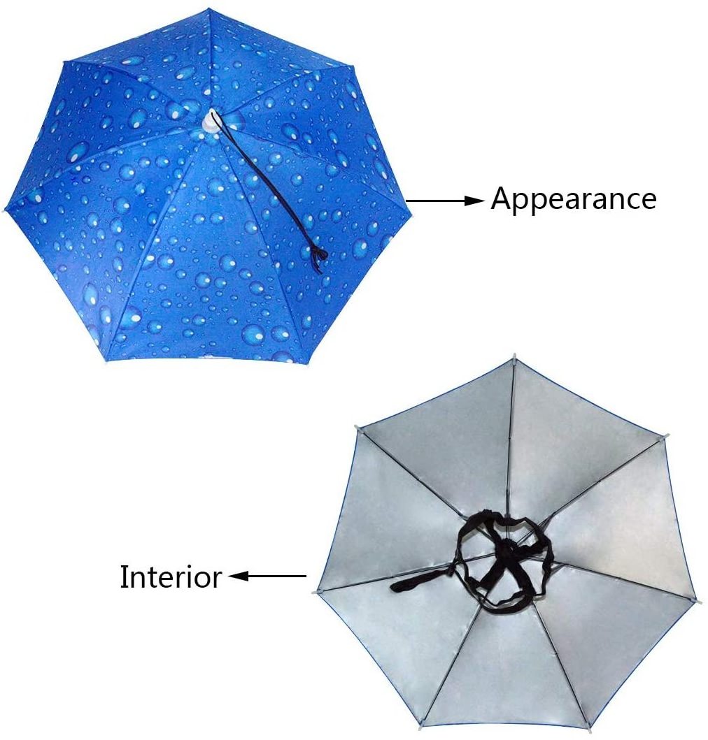 Umbrella Hat 25 inch Hands Free Umbrella Cap for Adults and Kids