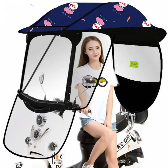 Customized New brand Universal Electric Motorcycle Semi-Closed Umbrella Canopy Awning Windproof and Sunshade Mobility Rain Cover