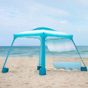 LOTUS High Quality Sun Cabana Portable Windproof Pop Up Outdoor Cool Square Beach Umbrella Cabana Tent in Beach