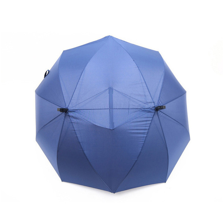 LOTUS 2022 New Design J Handle Umbrella Two-person Fashion Lovers Double Canopy Umbrella for Rainy Day