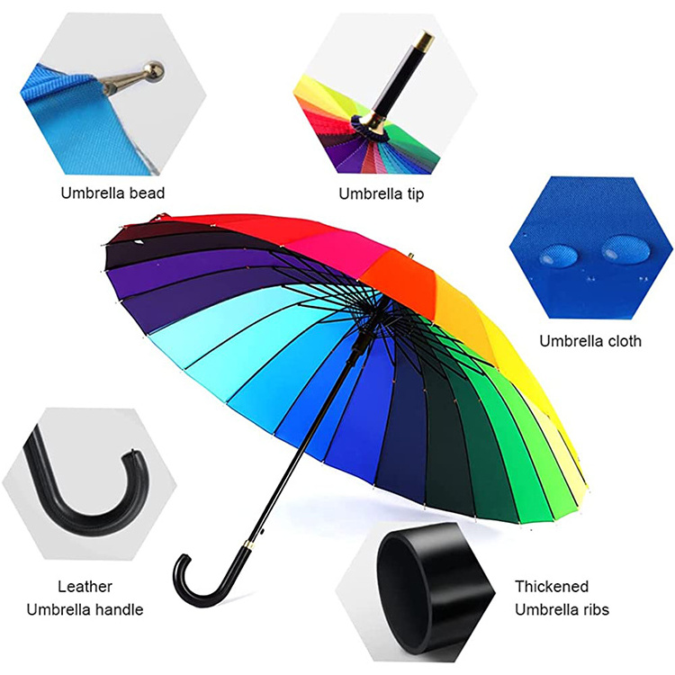 LOTUS Cheap Price 16K Windproof Parasol Long Popular Special Rainbow Spiral Fancy Umbrella for Outdoor