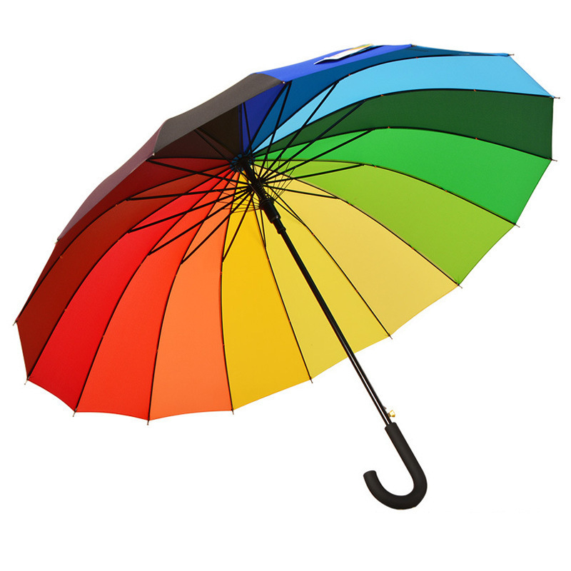 LOTUS Cheap Price 16K Windproof Parasol Long Popular Special Rainbow Spiral Fancy Umbrella for Outdoor