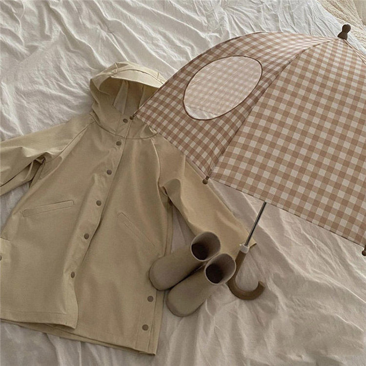 LOTUS Cheap High Quality Cute Plaid plastic handle manual open straight umbrella for Children