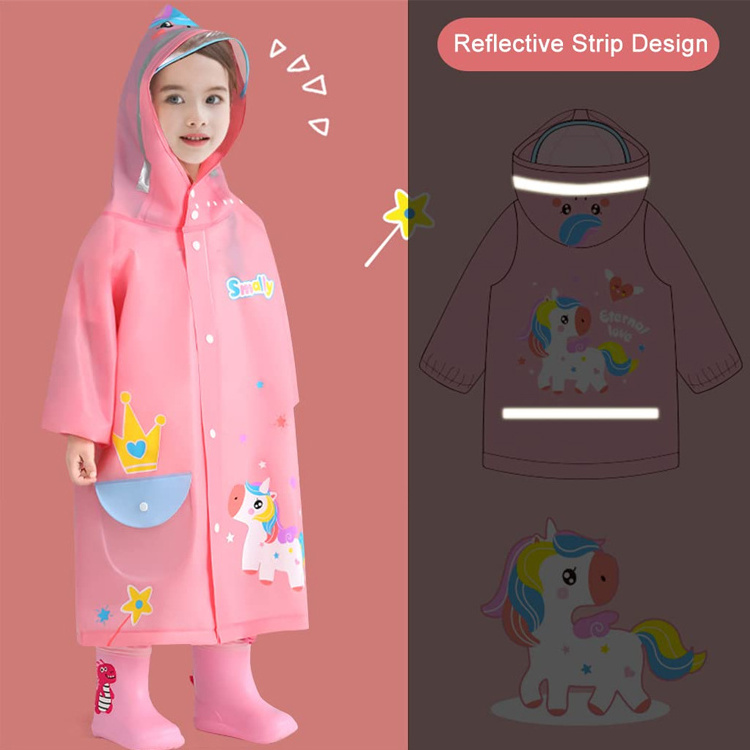 LOTUS Kids Raincoats GRS Waterproof Rainsuit 3D Cartoon Rain Jacket Toddler Rainwear Poncho for Girls Boys