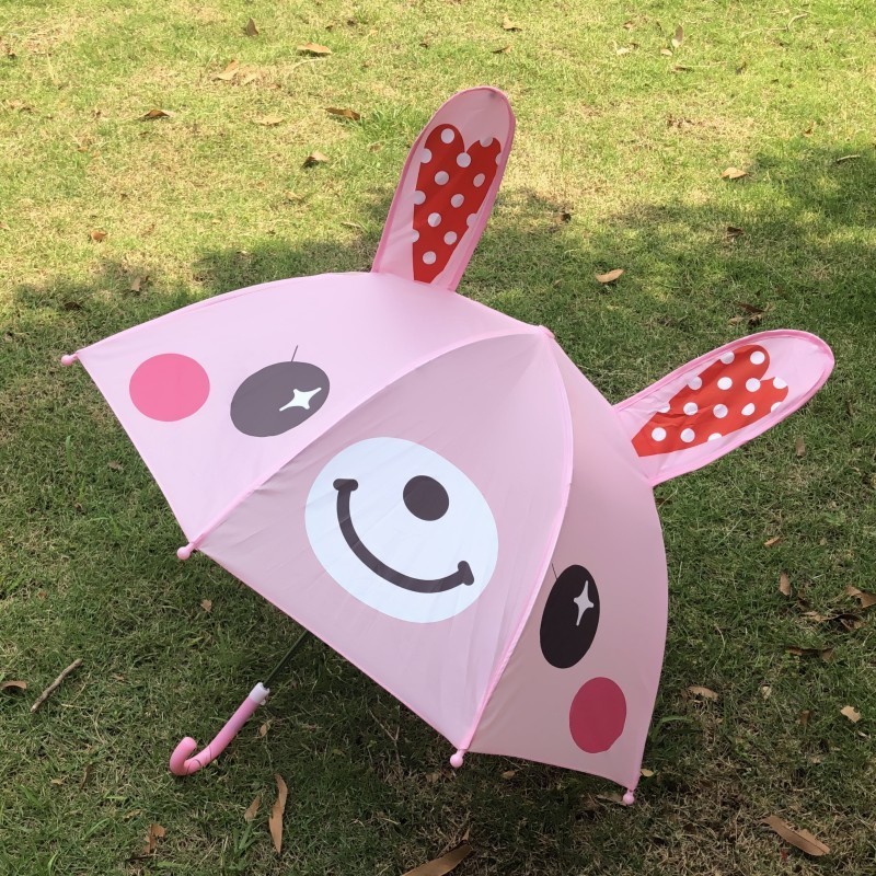 LOTUS Cute Cartoon Umbrella Kids Animation Creative Long-handled 3D Ear Modeling Kids Umbrella For Children Boys Girl